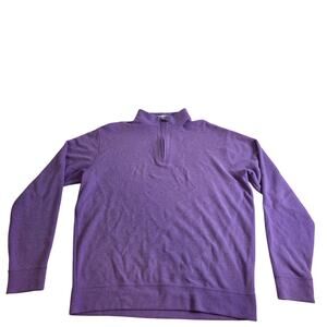 Peter Millar Purple 1/4 Zip Long Sleeve Golf Sweater Mens Size XL